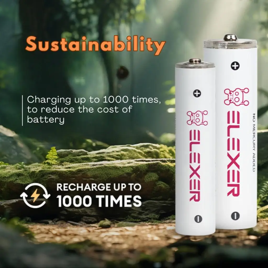 Elexer rechargeable battery sustainability